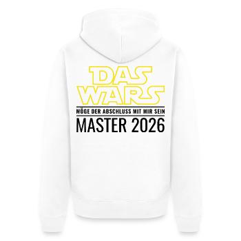 Master 2026 Das wars Möge Abschluss mit mir sein - Unisex Premium Bio Zip Hoodie - Weiß - Hinten - Thijin (182cm)