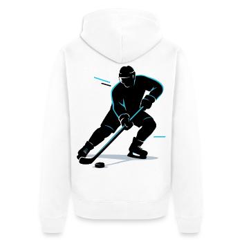 Eishockey Geschenk Kinder Hockey Lustig - Unisex Premium Bio Zip Hoodie - Weiß - Hinten - Thijin (182cm)