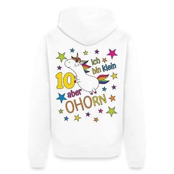 10 ans Fille Licorne Je suis petite mais corne - Veste à capuche bio Premium Unisexe - blanc - Dos - Thijin (182cm)