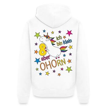 8 ans Fille Licorne Je suis petite mais érable - Veste à capuche bio Premium Unisexe - blanc - Dos - Thijin (182cm)