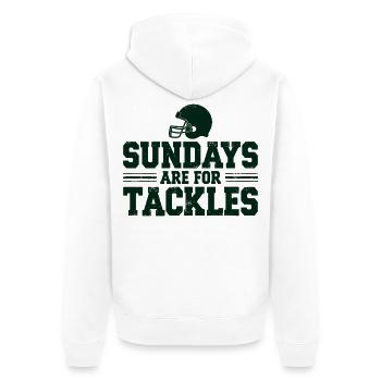 Sundays are for Tackles Football Fan Sport - Unisex Premium Organic Zip Hoodie - white - Back - Thijin (182cm)