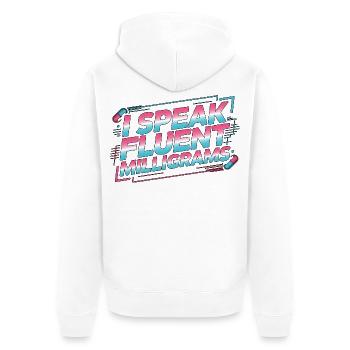 Pharmacien hospitalier Je parle couramment le domaine pharmaceutique - Veste à capuche bio Premium Unisexe - blanc - Dos - Thijin (182cm)