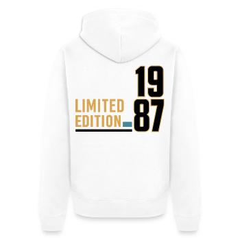 41st Birthday Vintage 1985 Limited - Unisex Premium Organic Zip Hoodie - white - Back - Thijin (182cm)