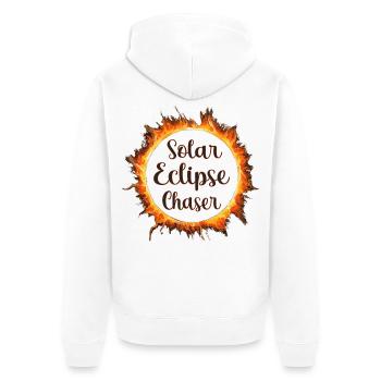 Solar eclipse chaser - Unisex Premium Bio Zip Hoodie - Weiß - Hinten - Thijin (182cm)
