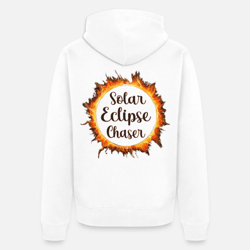 Solar eclipse chaser - Unisex Premium Organic Zip Hoodie - white
