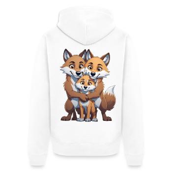Trio de la famille Wolf - Veste à capuche bio Premium Unisexe - blanc - Dos - Thijin (182cm)