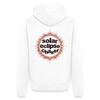 Solar eclipse chaser - Unisex Premium Bio Zip Hoodie - Weiß - Hinten - Thijin (182cm)