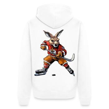 Hockey sur glace des Kangourous - Veste à capuche bio Premium Unisexe - blanc - Dos - Thijin (182cm)