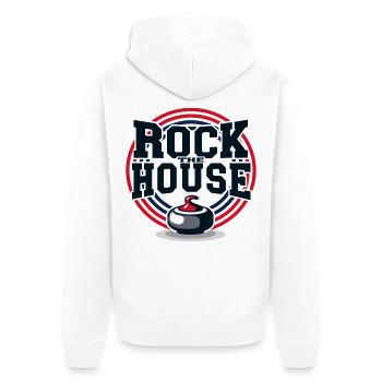 Curling Rock the House Eissport Team Spirit - Unisex Premium Organic Zip Hoodie - white - Back - Thijin (182cm)