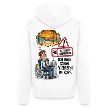 Rêve de plage après le travail - Veste à capuche bio Premium Unisexe - blanc - Dos - Thijin (182cm)