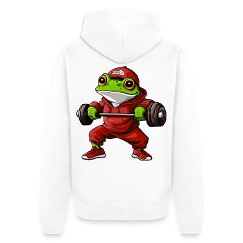 Entraîneur sportif Frog - Veste à capuche bio Premium Unisexe - blanc - Dos - Thijin (182cm)