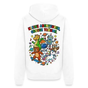 Little Adventurers Big Dreams - Unisex Premium Organic Zip Hoodie - white - Back - Thijin (182cm)