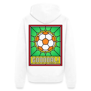 Buntglas-Fußball - Unisex Premium Bio Zip Hoodie - Weiß - Hinten - Thijin (182cm)