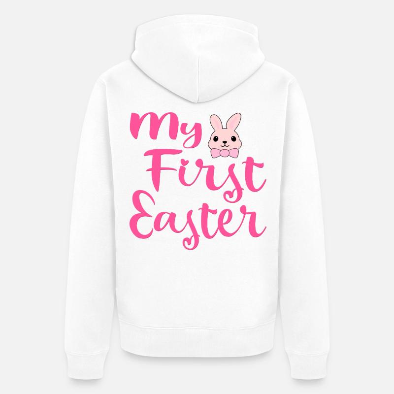 Mon premier lapin de Pâques - Veste à capuche bio Premium Unisexe - blanc