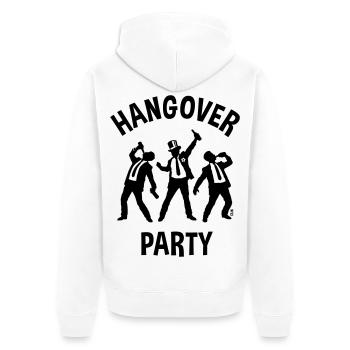 Hangover Party (JGA Junggesellenabschied Bier B) - Unisex Premium Bio Zip Hoodie - Weiß - Hinten - Thijin (182cm)