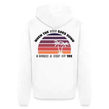 T-shirt rétro Sunset Palm Trees - Design - Veste à capuche bio Premium Unisexe - blanc - Dos - Thijin (182cm)