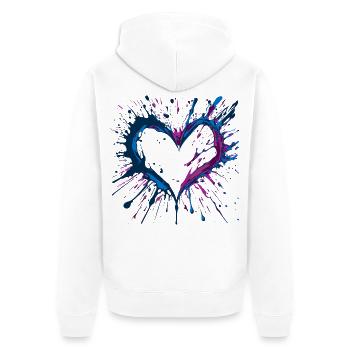 Von Key West inspirierte Heart dark - Unisex Premium Bio Zip Hoodie - Weiß - Hinten - Thijin (182cm)