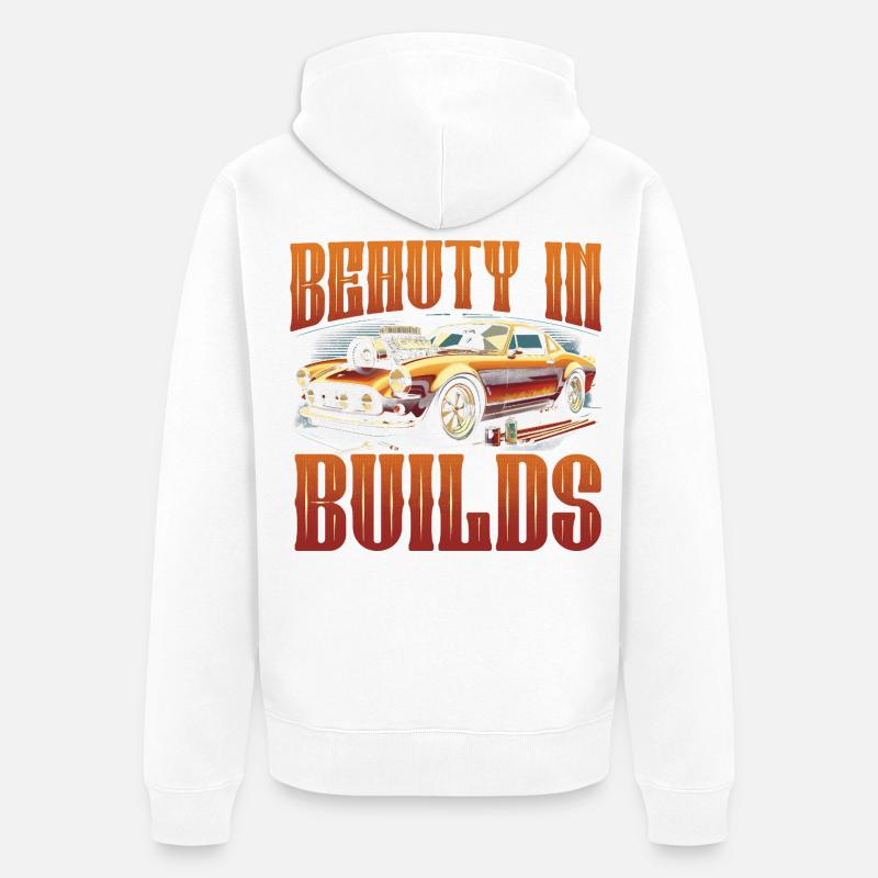 Restauration automobile beauté dans les constructions - Veste à capuche bio Premium Unisexe - blanc
