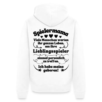 Maman du joueur Maman du football Maman du handball - Veste à capuche bio Premium Unisexe - blanc - Dos - Thijin (182cm)