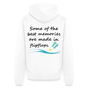 Les meilleurs souvenirs créés à Flipflops Beach - Veste à capuche bio Premium Unisexe - blanc - Dos - Thijin (182cm)
