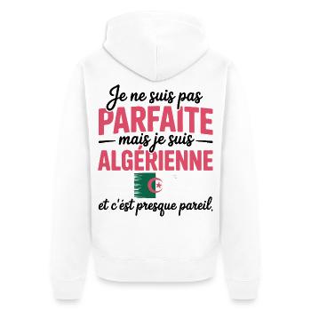 Je ne suis pas parfaite mais je suis Algerienne - Veste à capuche bio Premium Unisexe - blanc - Dos - Thijin (182cm)