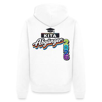 Einschulung Kita Abgänger 2026 Schulkind - Unisex Premium Bio Zip Hoodie - Weiß - Hinten - Thijin (182cm)
