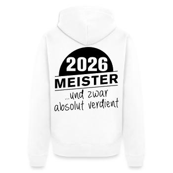 Champion 2026 and absolutely deserved - Unisex Premium Organic Zip Hoodie - white - Back - Thijin (182cm)