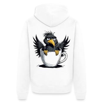 Morning grouch coffee no desire raven bad mood - Unisex Premium Organic Zip Hoodie - white - Back - Thijin (182cm)