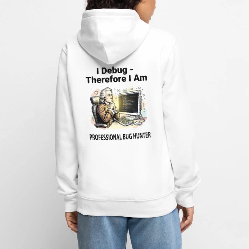 Retro Scholar at Coding Console - light background Unisex Premium Organic Zip Hoodie
