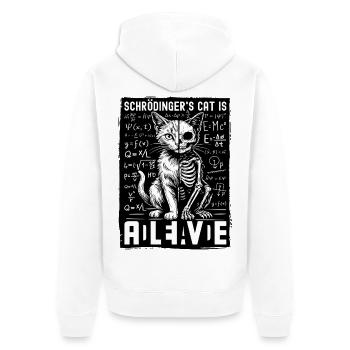 Schrödingers Cat Is Alive Dead - Unisex Premium Bio Zip Hoodie - Weiß - Hinten - Thijin (182cm)