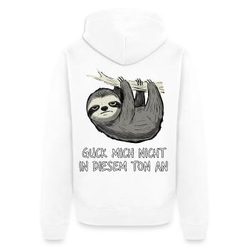 Sloth Saying Funny Sarcasm - Unisex Premium Organic Zip Hoodie - white - Back - Thijin (182cm)