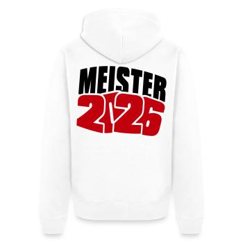 Meister 2026 Meisterschaft - Unisex Premium Bio Zip Hoodie - Weiß - Hinten - Thijin (182cm)