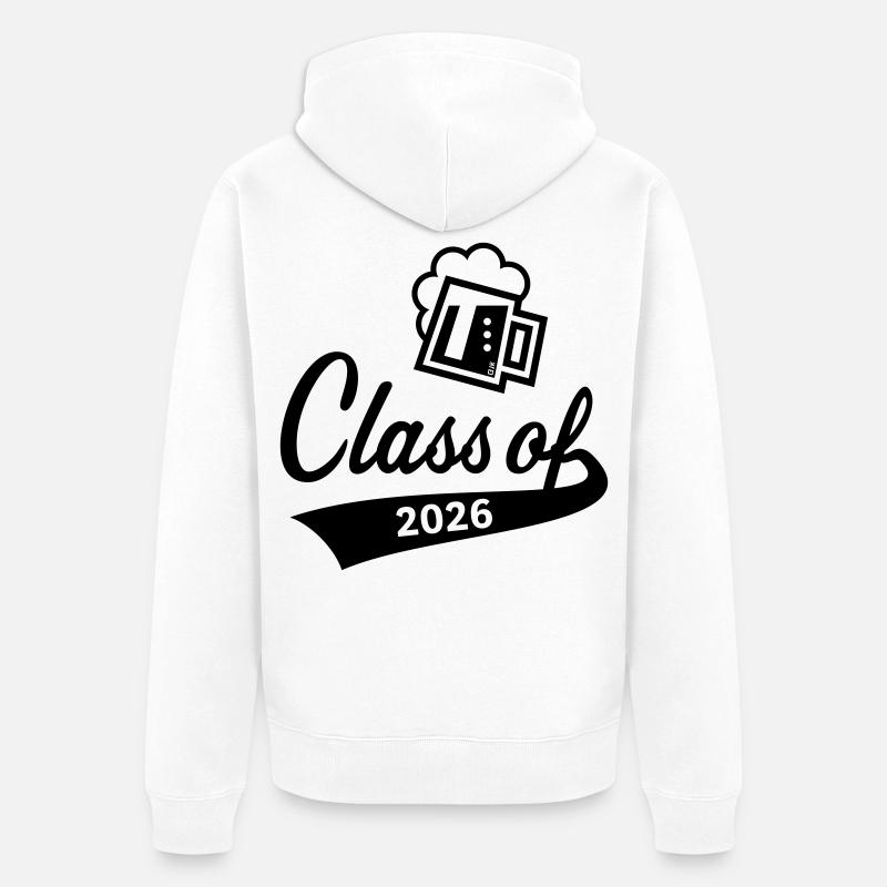 Promotion 2026 (Promotion diplômée / Bière / Noir) - Veste à capuche bio Premium Unisexe - blanc