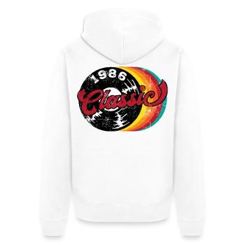 Grands succès 1986 - Veste à capuche bio Premium Unisexe - blanc - Dos - Thijin (182cm)