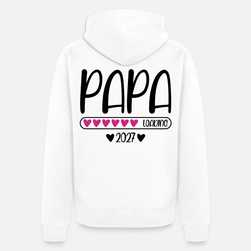 Papa 2027 loading mit Herzchen Ladebalken - Unisex Premium Bio Zip Hoodie - Weiß