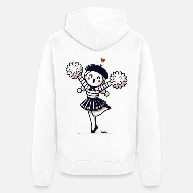 Niedliches Mädchen mit Pompons Pantomime - Unisex Premium Bio Zip Hoodie - Weiß