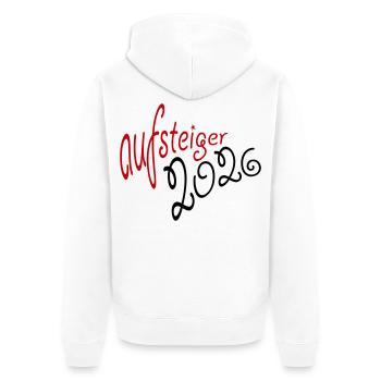Aufsteiger 2026 Aufstieg - Unisex Premium Bio Zip Hoodie - Weiß - Hinten - Thijin (182cm)