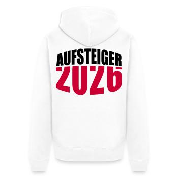 Aufsteiger 2026 Aufstieg - Unisex Premium Bio Zip Hoodie - Weiß - Hinten - Thijin (182cm)