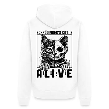 Schrödinger's Cat Dead And Alive - Unisex Premium Bio Zip Hoodie - Weiß - Hinten - Thijin (182cm)