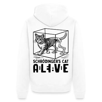 Schrödinger's Cat Dead And Alive - Unisex Premium Bio Zip Hoodie - Weiß - Hinten - Thijin (182cm)