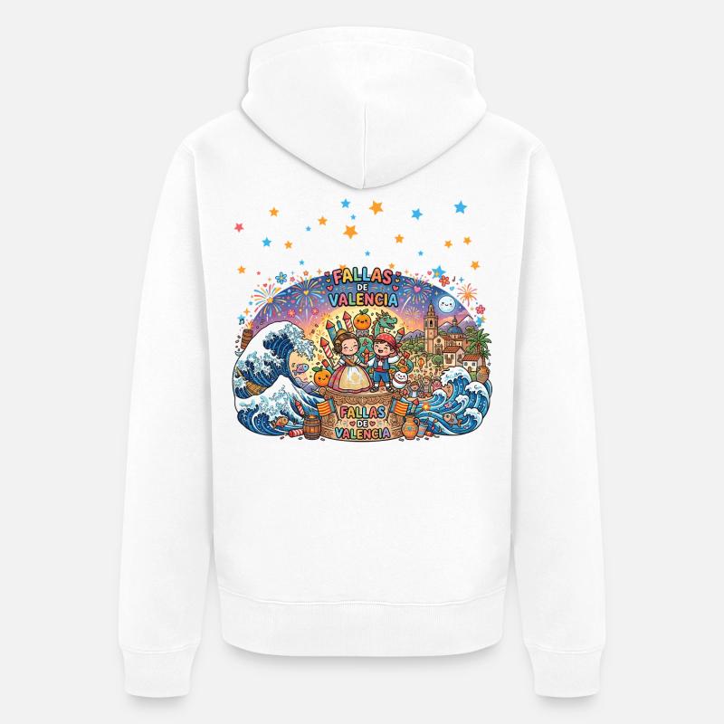 Fallas De Valencia Party Mascleta - Unisex Premium Bio Zip Hoodie - Weiß