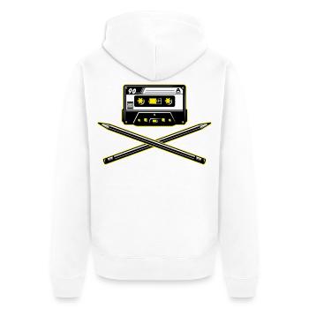 Cassette et crayons - Veste à capuche bio Premium Unisexe - blanc - Dos - Thijin (182cm)