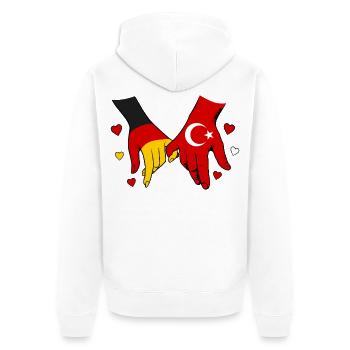 Allemagne : drapeaux turcs se tenant la main - Veste à capuche bio Premium Unisexe - blanc - Dos - Thijin (182cm)