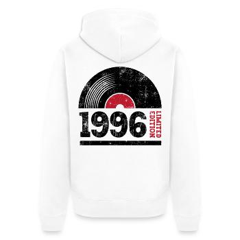 Vintage 1996 - Unisex Premium Organic Zip Hoodie - white - Back - Thijin (182cm)