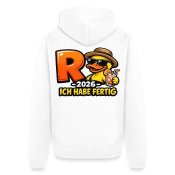 Pensioner 2026 Duck I've Finished Retirement - Unisex Premium Organic Zip Hoodie - white - Back - Thijin (182cm)