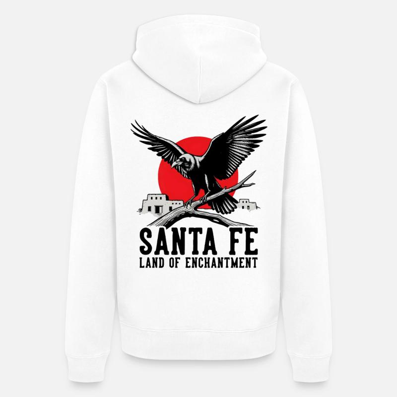 Coucher de soleil à Santa Fe - Veste à capuche bio Premium Unisexe - blanc
