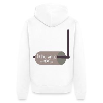 Haushaltsbeziehungs-Toilettenpapier - Unisex Premium Bio Zip Hoodie - Weiß - Hinten - Thijin (182cm)