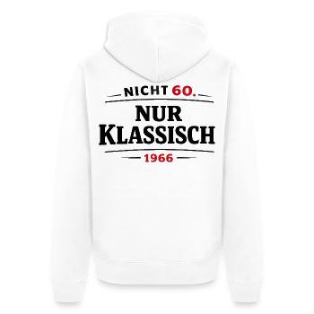60e anniversaire né en 1966 - Veste à capuche bio Premium Unisexe - blanc - Dos - Thijin (182cm)