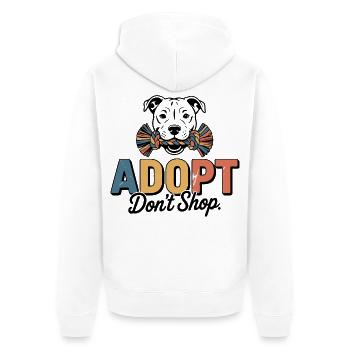 Motif de l’adoption au lieu d’acheter le bien-être animal canin - Veste à capuche bio Premium Unisexe - blanc - Dos - Thijin (182cm)