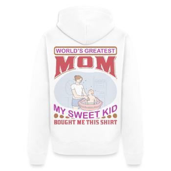 World's Greatest Mom – Mein süßes Kind-Geschenkhemd - Unisex Premium Bio Zip Hoodie - Weiß - Hinten - Thijin (182cm)
